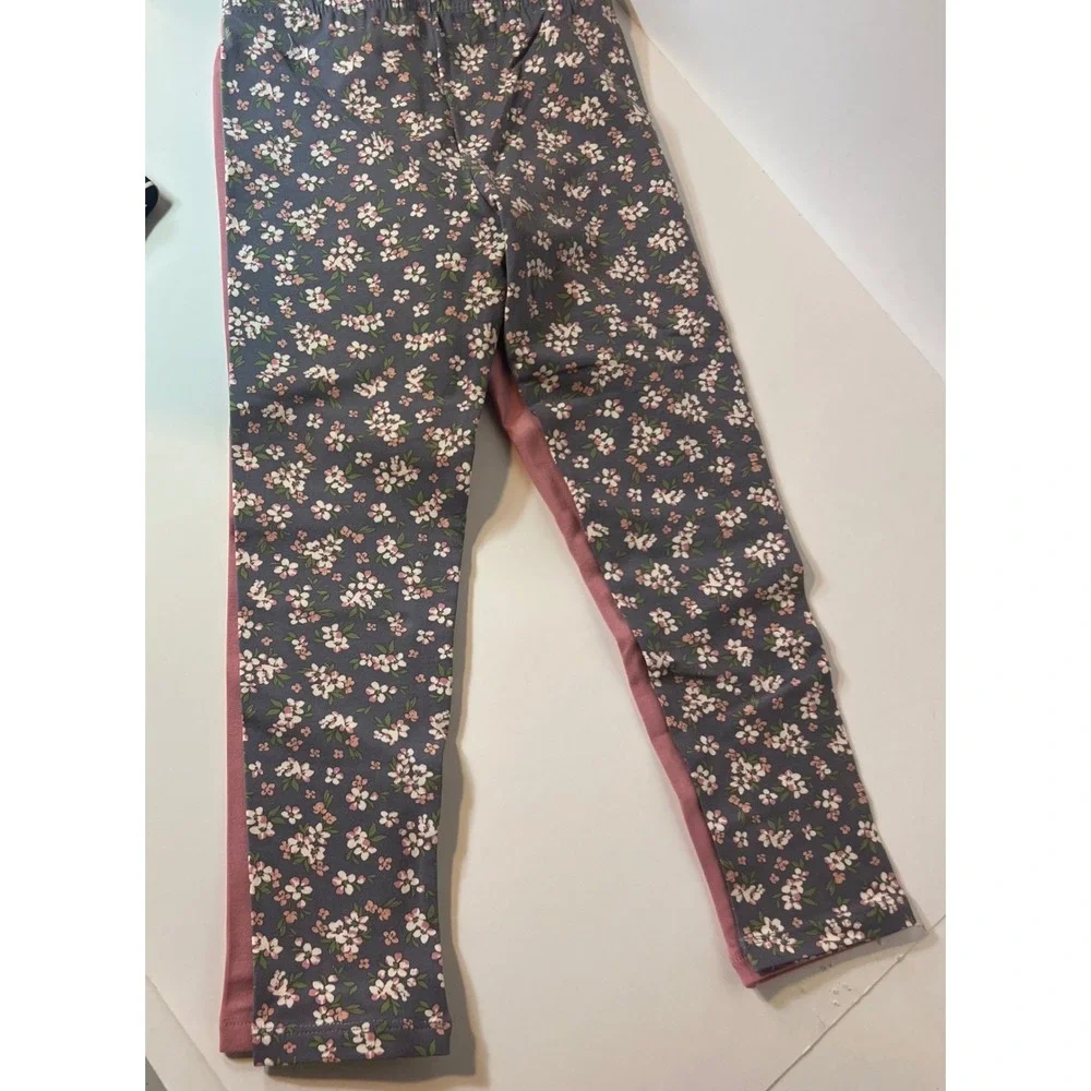 The Childrens Place 3 pack‎ Stretch Pants Girls 5/6 NIP Pink Gray Floral Black